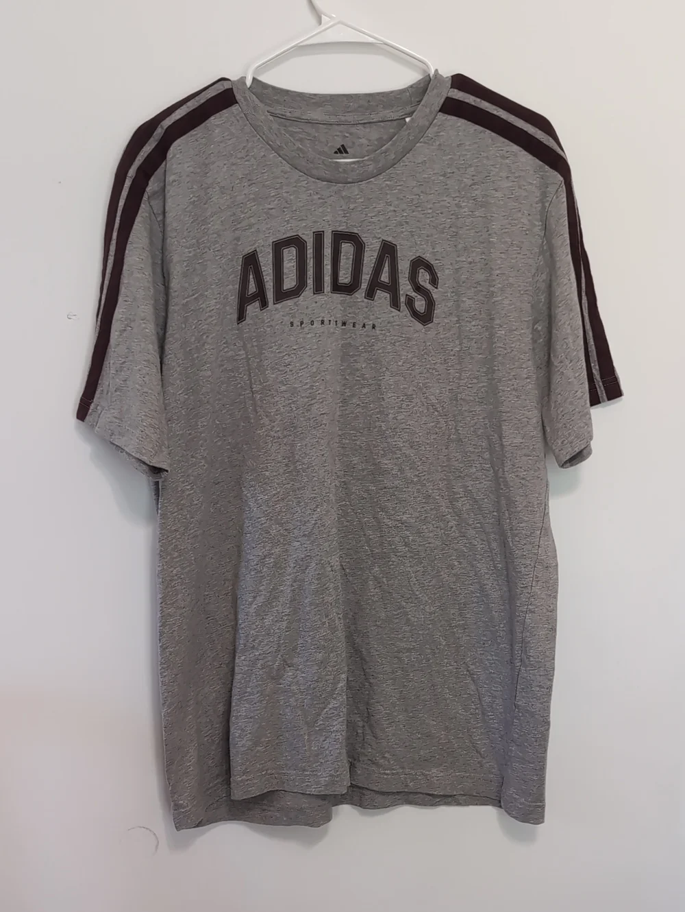 Adidas Grey Black Men's Short Sleeve Tshirt Size Large